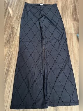 Olivia Gold Black swimwear coverup pants.